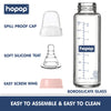 Premium Slim Neck Glass Feeding Bottle, 250ml - hopop.in