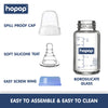 Premium Slim Neck Glass Feeding Bottle, 125ml - hopop.in