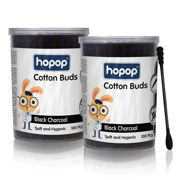 Black Charcoal Spiral Cotton Buds – Paper Stem