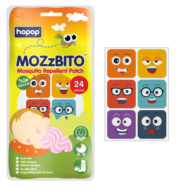 "Natural mosquito repellent patches for children – MoZzbito safe protection"