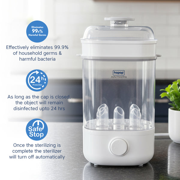 2-in-1 Baby Bottle Steam Sterilizer – Compact & Travel-Friendly