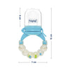 Soft silicone teether with fruit feeding pouch