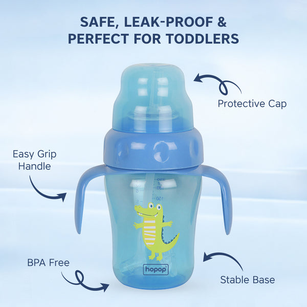 Spill-Proof Sipper Cup with Spout & Straw - 210ml
