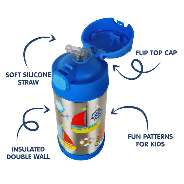 Insulated Stainless Steel Sipper Water Bottle for Kids -300 ml - hopop.in