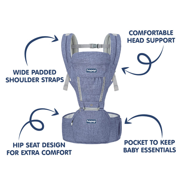 Elite 5 in 1 Hip Seat Baby Carrier - hopop.in