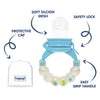 Baby self-feeding tool with safe fruit insert
