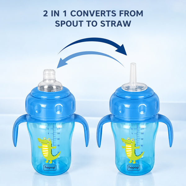Spill-Proof Sipper Cup with Spout & Straw - 210ml