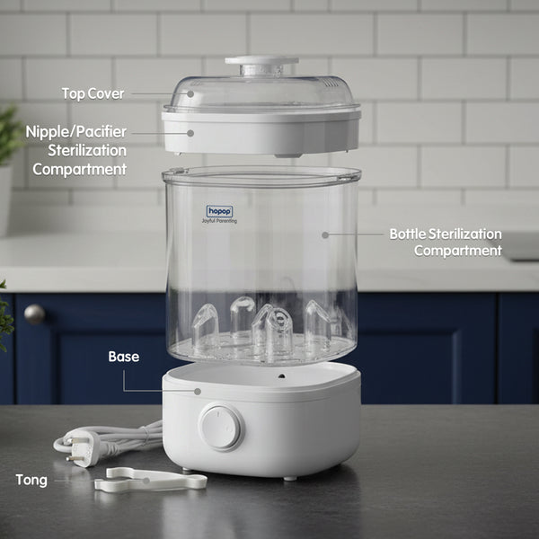 2-in-1 Baby Bottle Steam Sterilizer – Compact & Travel-Friendly