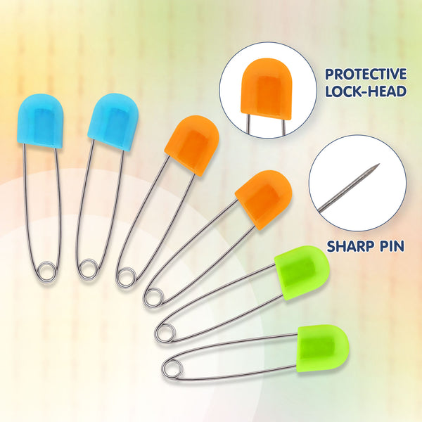 Cloth diaper safety pins for infants – pack of 12