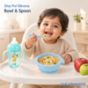 Silicone Bowl & Spoon with Suction Base & Snap-On Lid