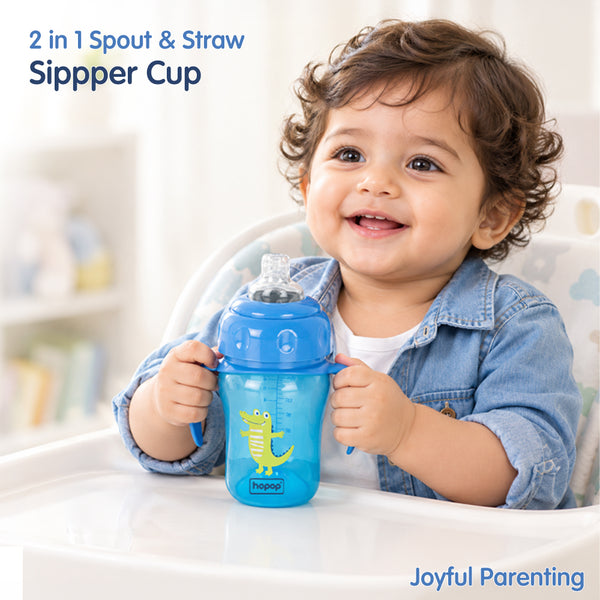 Spill-Proof Sipper Cup with Spout & Straw - 210ml