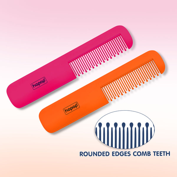 Rounded teeth edge baby hair comb with easy grip handle
