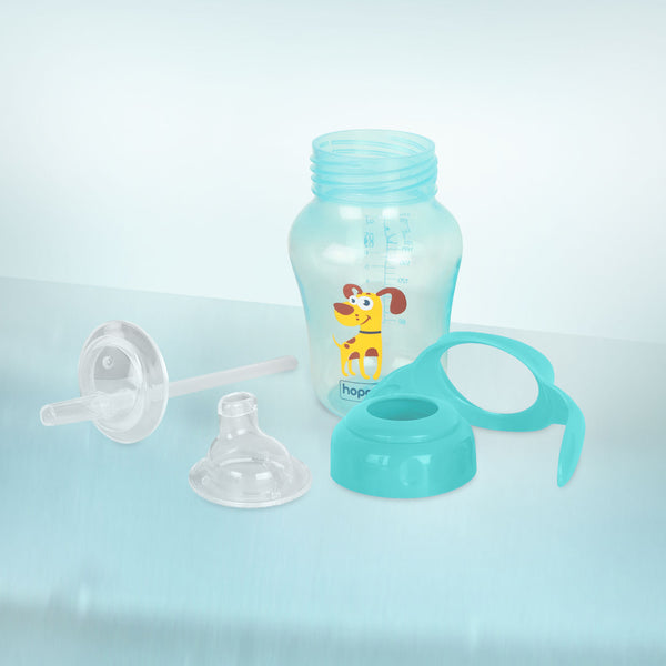 "Baby sipper cup – 210 ml leak-proof cup with straw and spout"