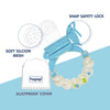 Silicone baby fruit feeder with rattle handle