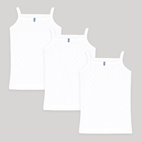 Baby Girl’s Sleeveless Cotton Camisole Vest – Pack of 3