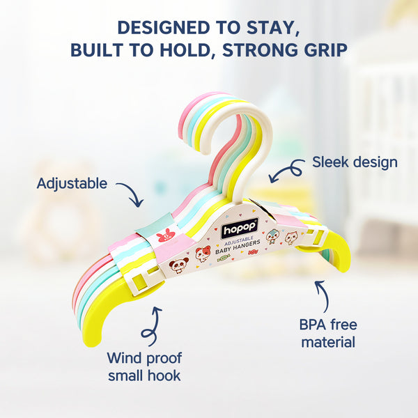 Adjustable Anti-Slip Baby Clothes Hangers – 12 Pack