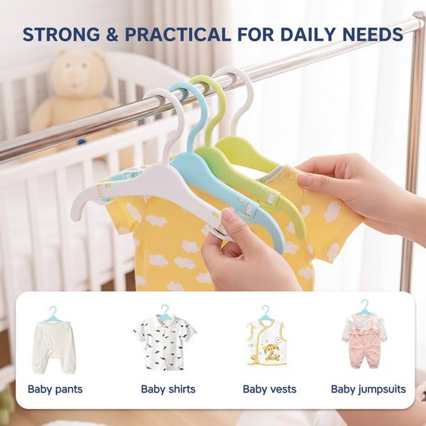 Adjustable Anti-Slip Baby Clothes Hangers – 12 Pack