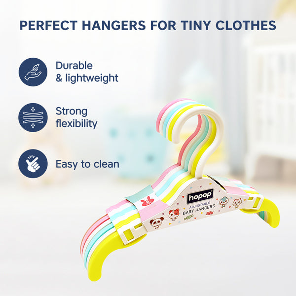 Adjustable Anti-Slip Baby Clothes Hangers – 12 Pack
