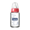 Hopop Premium Glass Feeding Bottle, Slim Neck & BPA-Free , 125ml - Red