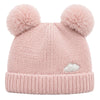 Baby Woolen Cap with Fur Lining, Zigzag Design Warm Knitted Faux Fur Pom Pom Winter Beanie for Boys & Girls (1-3 Years)