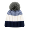 Baby Woolen Cap with Fur Lining, Colour Block Design Warm Ribbed Knit Faux Fur Pom Pom Winter Beanie for Boys & Girls (3-6 Years)