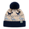 Kids Woolen Cap with Dinosaur Pattern and Soft Pom Pom, Warm Winter Beanie with Folded Cuff for Boys & Girls (3-6 Years)
