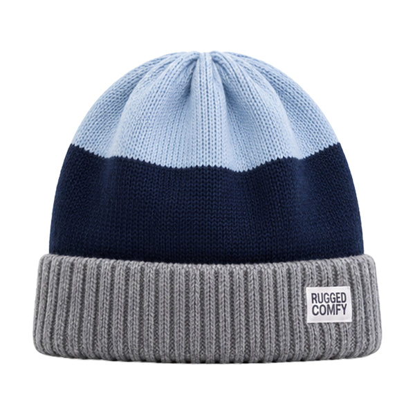 Baby Woolen Cap with Fur Lining, Colour Block Design Warm Knitted Winter Beanie for Boys & Girls (2-4 Years)