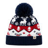 Baby Woolen Cap with Fur Lining, Reindeer Design Warm Knitted Pom Pom Winter Beanie for Boys & Girls (2-4 Years)