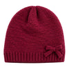 Baby Woolen Cap with Fur Lining, Bow Design Warm Knitted Winter Beanie for Boys & Girls (3-6 Years)