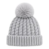 Baby Woolen Cap with Fur Lining, Cable Knit Design Warm Knitted Pom Pom Winter Beanie for Boys & Girls (0-1 Years)