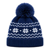Baby Woolen Cap with Fur Lining, Snowflake Design Warm Knitted Pom Pom Winter Beanie for Boys & Girls (2-4 Years)