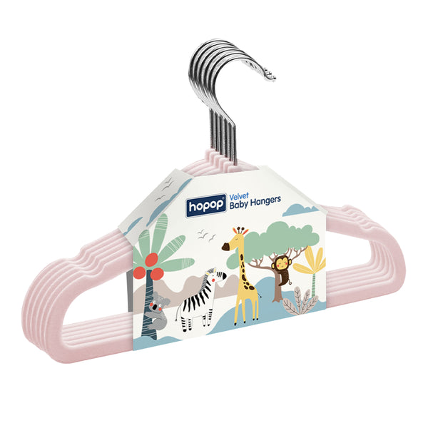 Hopop Non-Slip Velvet Baby Clothes Hangers - Pack of 6