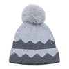 Baby Woolen Cap with Fur Lining, Zigzag Design Warm Knitted Faux Fur Pom Pom Winter Beanie for Boys & Girls (2-4 Years)