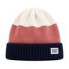 Baby Woolen Cap with Fur Lining, Colour Block Design Warm Knitted Winter Beanie for Boys & Girls (2-4 Years)
