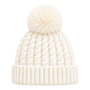 Baby Woolen Cap with Fur Lining, Cable Knit Design Warm Knitted Pom Pom Winter Beanie for Boys & Girls (0-1 Years)