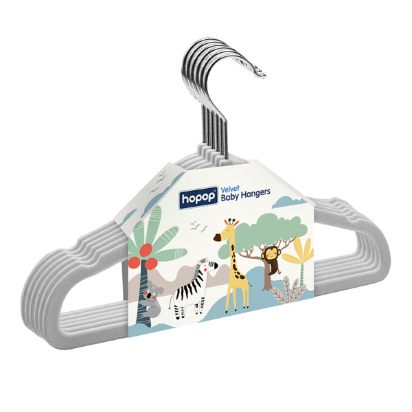 Hopop Non-Slip Velvet Baby Clothes Hangers - Pack of 6