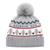 Baby Woolen Cap with Fur Lining, Christmas Tree Design Warm Knitted Pom Pom Winter Beanie for Boys & Girls (1-3 Years)