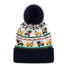 Baby Woolen Cap with Fur Lining, Truck Design Warm Knitted Faux Fur Pom Pom Winter Beanie for Boys & Girls (3-6 Years)
