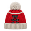 Baby Woolen Cap with Fur Lining, Black Teddy Bear Design Warm Ribbed Knit Faux Fur Pom Pom Winter Beanie for Boys & Girls (3-6 Years)