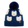 Baby Woolen Cap with Fur Lining, Teddy Bear Design Warm Knitted Pom Pom Winter Beanie for Boys & Girls (3-6 Years)