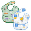 Easy-Clean Waterproof Crumb Catcher Baby Bib - Pack of 2