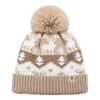 Baby Woolen Cap with Fur Lining, Reindeer Design Warm Knitted Pom Pom Winter Beanie for Boys & Girls (2-4 Years)
