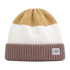 Baby Woolen Cap with Fur Lining, Colour Block Design Warm Knitted Winter Beanie for Boys & Girls (2-4 Years)