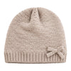 Baby Woolen Cap with Fur Lining, Bow Design Warm Knitted Winter Beanie for Boys & Girls (3-6 Years)