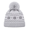 Baby Woolen Cap with Fur Lining, Snowflake Design Warm Knitted Pom Pom Winter Beanie for Boys & Girls (2-4 Years)