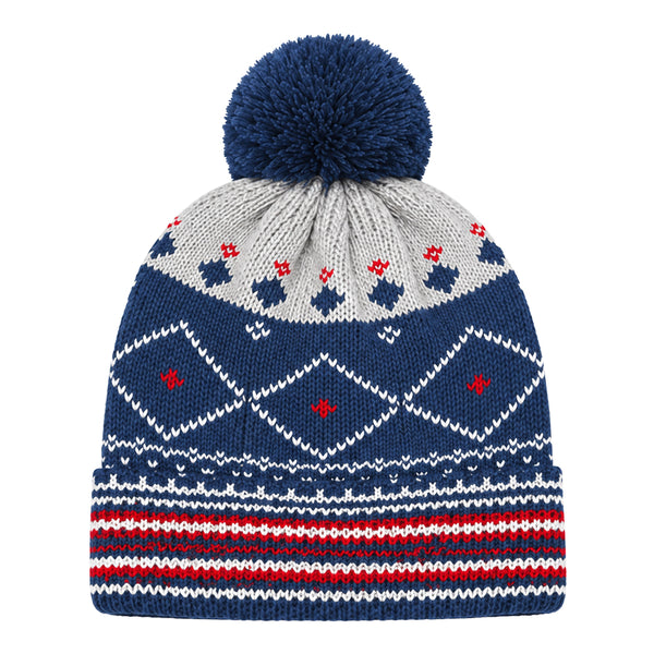 Baby Woolen Cap with Fur Lining, Diamond Design Warm Knitted Pom Pom Winter Beanie for Boys & Girls(2-4 Years)