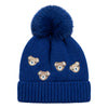Kids Woolen Cap with Cute Teddy Bear Embroidery and Fluffy Pom Pom Warm, Cozy, Soft Knit Winter Hat for Babies and Toddlers (3-6 Years)