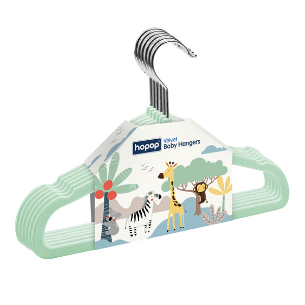 Hopop Non-Slip Velvet Baby Clothes Hangers - Pack of 6