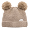 Baby Woolen Cap with Fur Lining, Zigzag Design Warm Knitted Faux Fur Pom Pom Winter Beanie for Boys & Girls (1-3 Years)