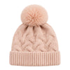 Kids Woolen Cap with Textured Pattern and Soft Pom Pom, Warm Winter Beanie with Folded Cuff for Boys & Girls (3-6 Years)